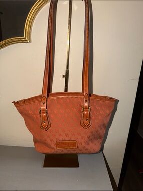 Dooney & Bourke Orange Monogram Shoulder Tote